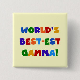 World's Best-est Gamma Bright Colours Gifts 15 Cm Square Badge