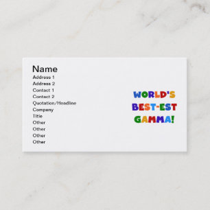 World's Best-est Gamma Bright Colours Gifts Business Card