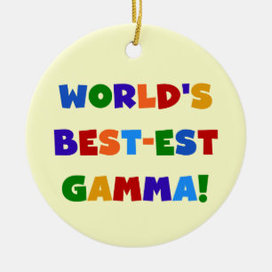 World's Best-est Gamma Bright Colours Gifts Ceramic Tree Decoration