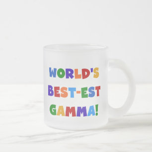 World's Best-est Gamma Bright Colours Gifts Frosted Glass Coffee Mug