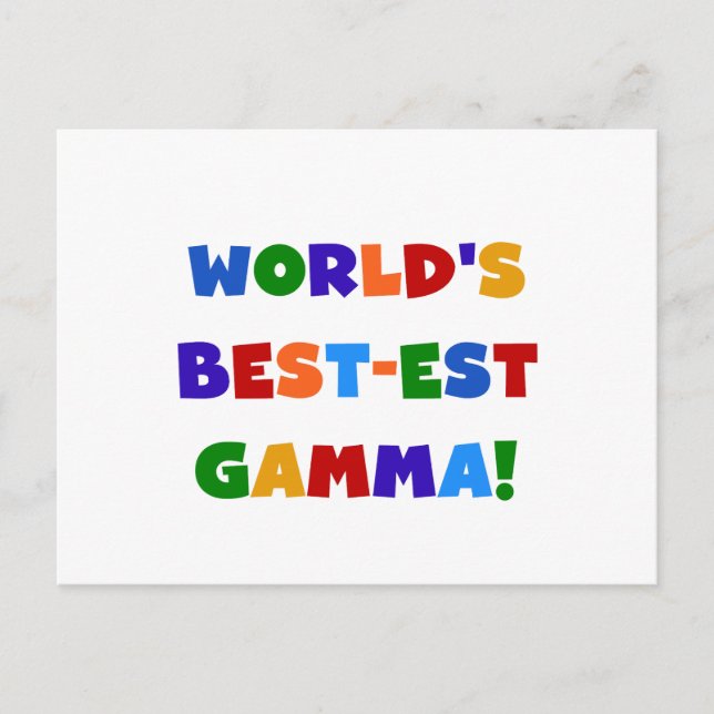 World's Best-est Gamma Bright Colours Gifts Postcard (Front)