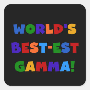World's Best-est Gamma Bright Colours Gifts Square Sticker