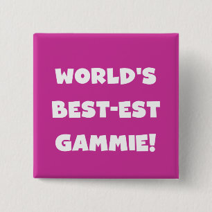 World's Best-est Gammie Black and White Gifts 15 Cm Square Badge