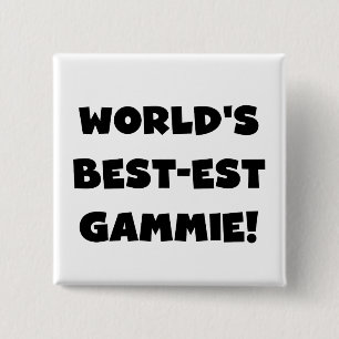 World's Best-est Gammie Black and White Gifts 15 Cm Square Badge