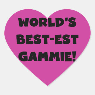 World's Best-est Gammie Black and White Gifts Heart Sticker