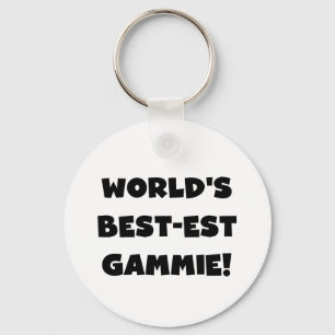 World's Best-est Gammie Black and White Gifts Key Ring