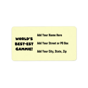World's Best-est Gammie Black and White Gifts Label