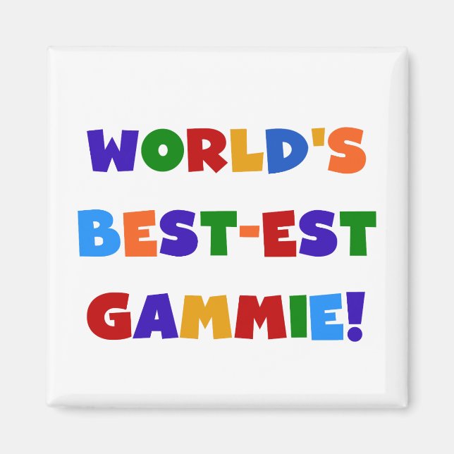 World's Best-est Gammie Bright Colours Gifts Magnet (Front)