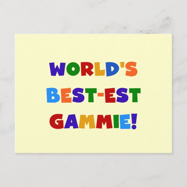 World's Best-est Gammie Bright Colours Gifts Postcard (Front)