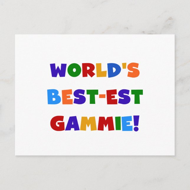 World's Best-est Gammie Bright Colours Gifts Postcard (Front)