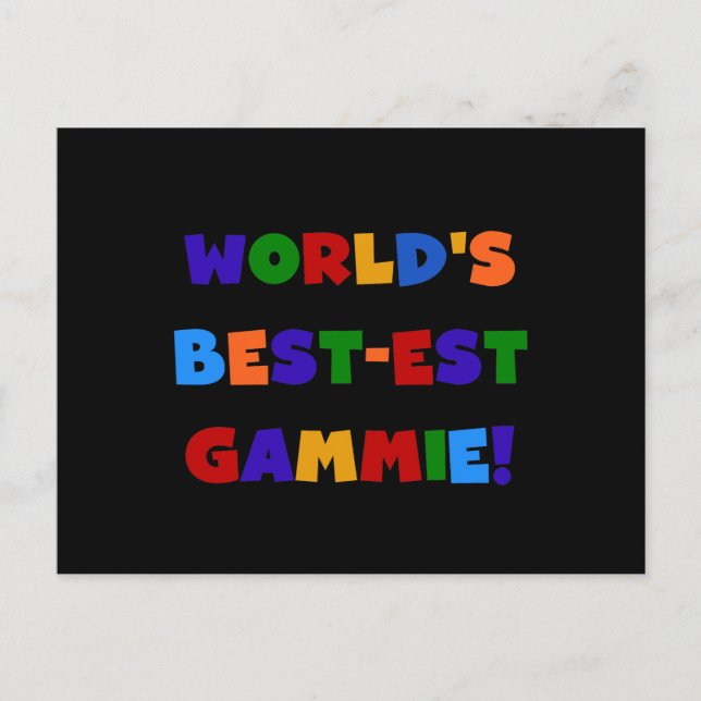 World's Best-est Gammie Bright Colours Gifts Postcard (Front)