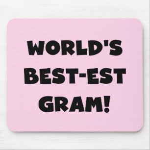 World's Best-est Gram Black Text Tshirts and GIfts Mouse Mat