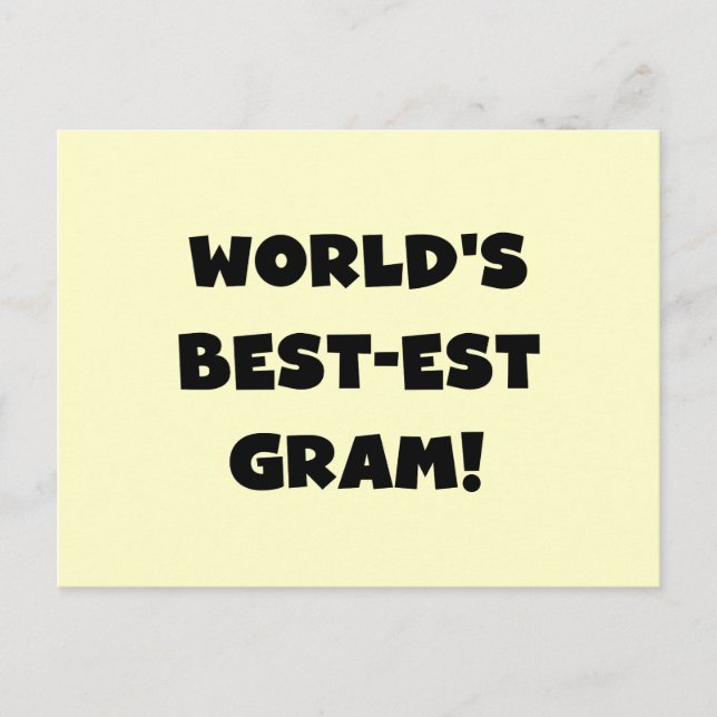 World's Best-est Gram Black Text Tshirts and GIfts Postcard (Front)