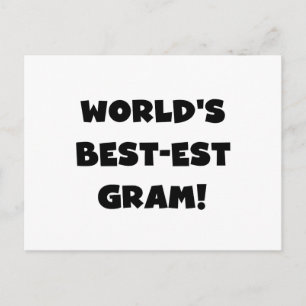 World's Best-est Gram Black Text Tshirts and GIfts Postcard