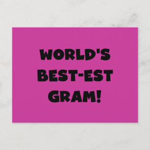 World's Best-est Gram Black Text Tshirts and GIfts Postcard