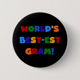 World's Best-est Gram Bright Colours Gifts 6 Cm Round Badge