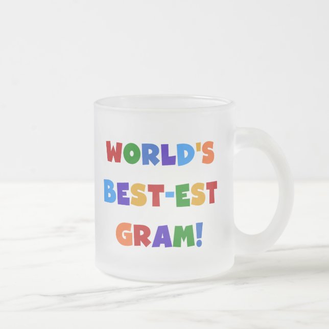 World's Best-est Gram Bright Colours Gifts Frosted Glass Coffee Mug (Right)