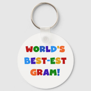 World's Best-est Gram Bright Colours Gifts Key Ring
