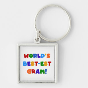 World's Best-est Gram Bright Colours Gifts Key Ring