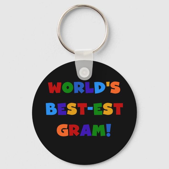 World's Best-est Gram Bright Colours Gifts Key Ring (Front)