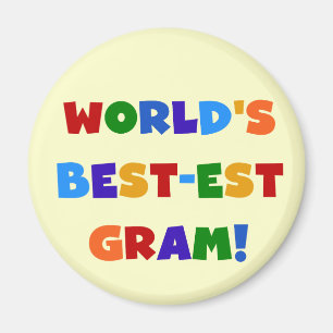 World's Best-est Gram Bright Colours Gifts Magnet