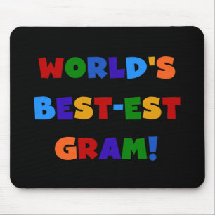 World's Best-est Gram Bright Colours Gifts Mouse Mat