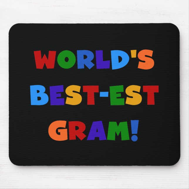 World's Best-est Gram Bright Colours Gifts Mouse Mat (Front)