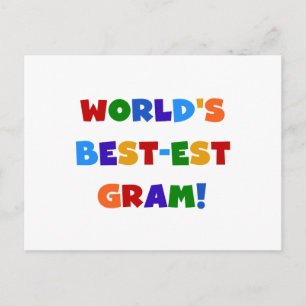 World's Best-est Gram Bright Colours Gifts Postcard