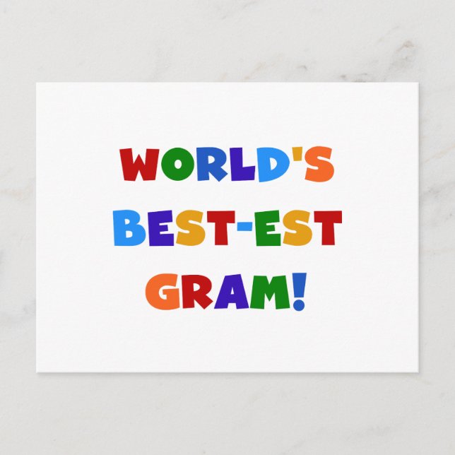 World's Best-est Gram Bright Colours Gifts Postcard (Front)