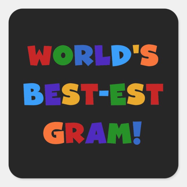 World's Best-est Gram Bright Colours Gifts Square Sticker (Front)