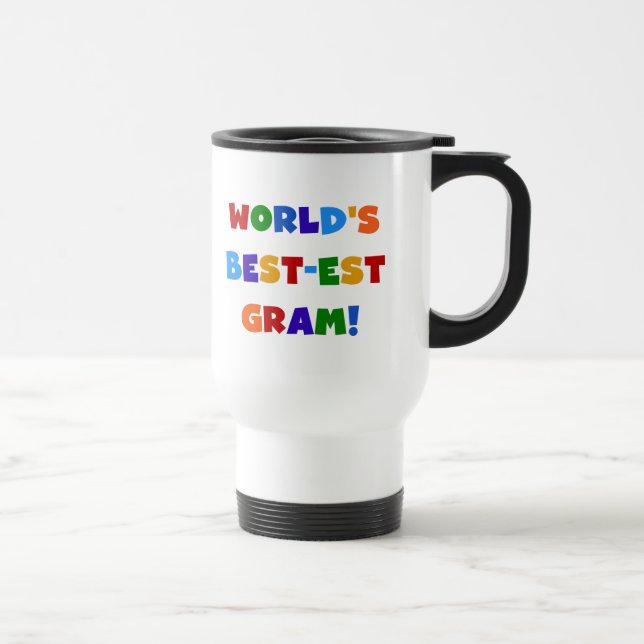 World's Best-est Gram Bright Colours Gifts Travel Mug (Right)
