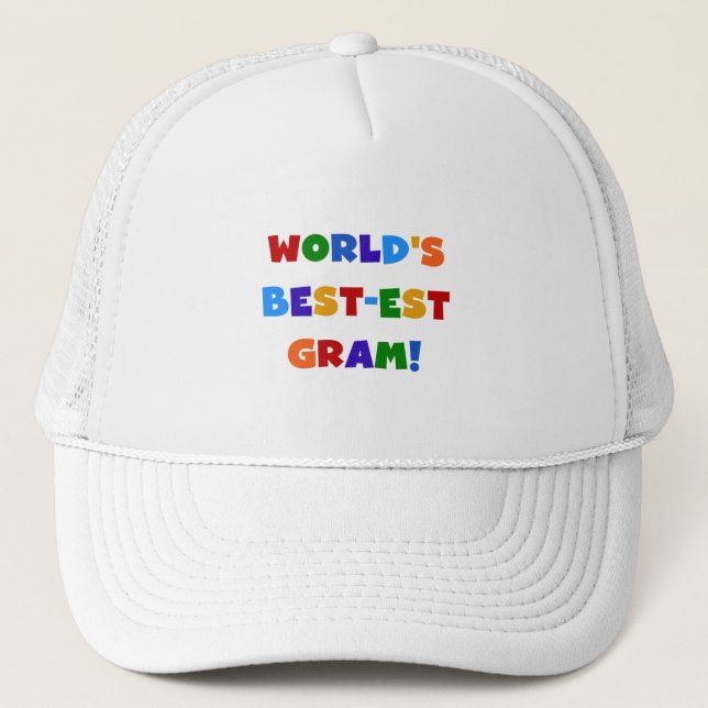 World's Best-est Gram Bright Colours Gifts Trucker Hat (Front)