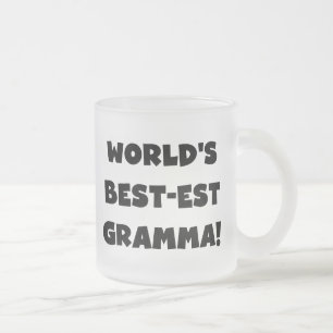World's Best-est Gramma Black or White Frosted Glass Coffee Mug