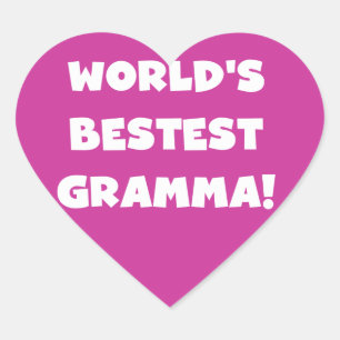 World's Best-est Gramma Black or White Heart Sticker