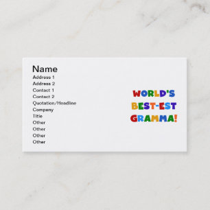 World's Best-est Gramma Bright Colours Business Card
