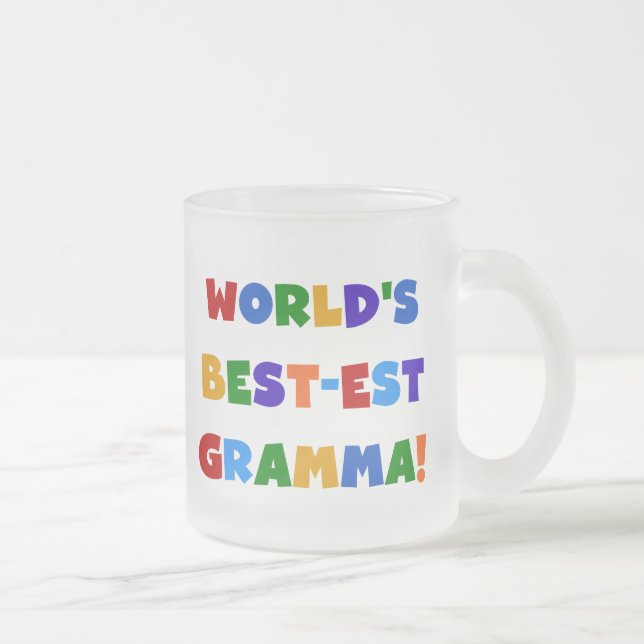 World's Best-est Gramma Bright Colours Frosted Glass Coffee Mug (Right)