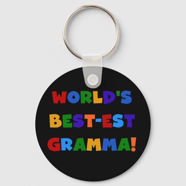 World's Best-est Gramma Bright Colours Key Ring (Front)