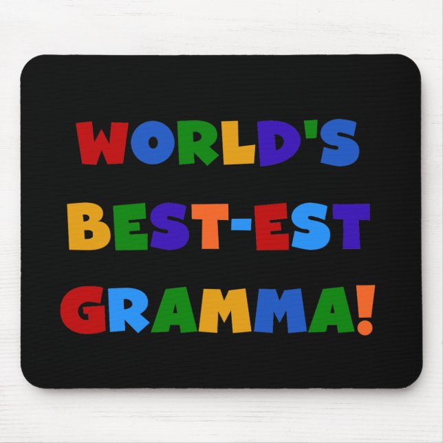 World's Best-est Gramma Bright Colours Mouse Mat (Front)
