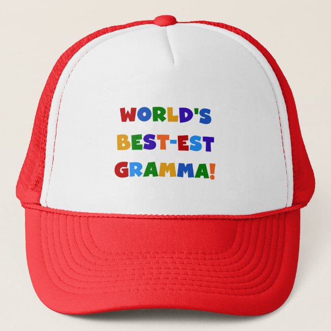 World's Best-est Gramma Bright Colours Trucker Hat (Front)