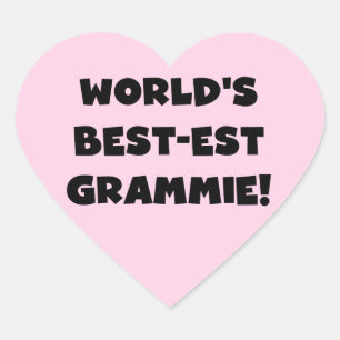 World's Best-est Grammie Black or White Gifts Heart Sticker