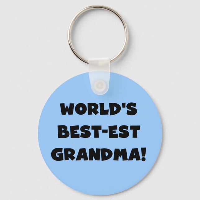 World's Best-est Grandma Black T-shirts and Gifts Key Ring (Front)