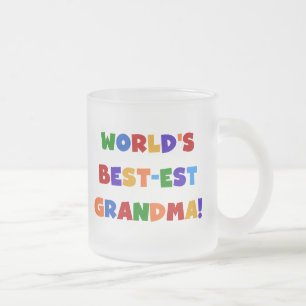 World's Best-est Grandma Bright T-shirts and Gifts Frosted Glass Coffee Mug