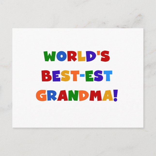 World's Best-est Grandma Bright T-shirts and Gifts Postcard (Front)