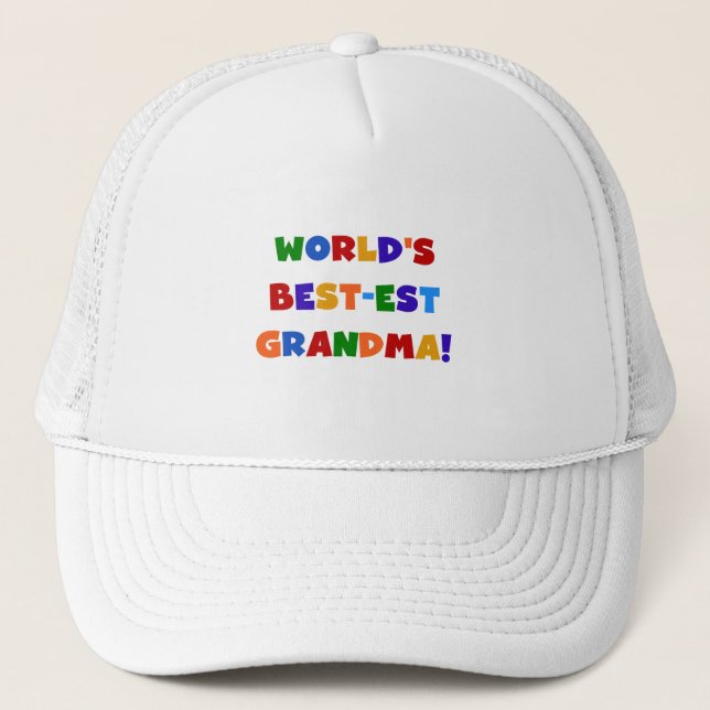 World's Best-est Grandma Bright T-shirts and Gifts Trucker Hat (Front)