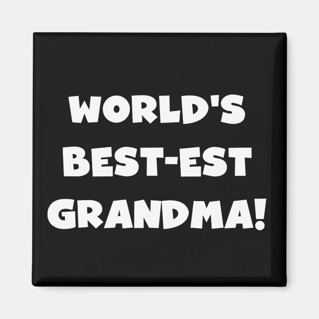 World's Best-Est Grandma White Text Gifts Magnet (Front)