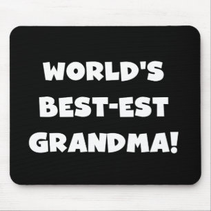 World's Best-Est Grandma White Text Gifts Mouse Mat