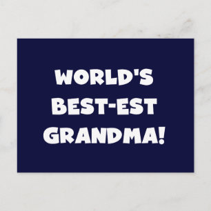 World's Best-Est Grandma White Text Gifts Postcard