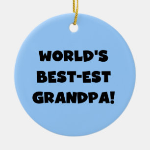 World's Best-est Grandpa Black or White Text Ceramic Tree Decoration