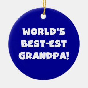 World's Best-est Grandpa Black or White Text Ceramic Tree Decoration