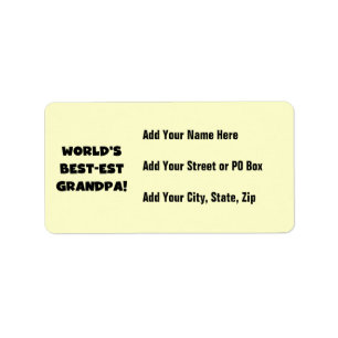 World's Best-est Grandpa Black or White Text Label